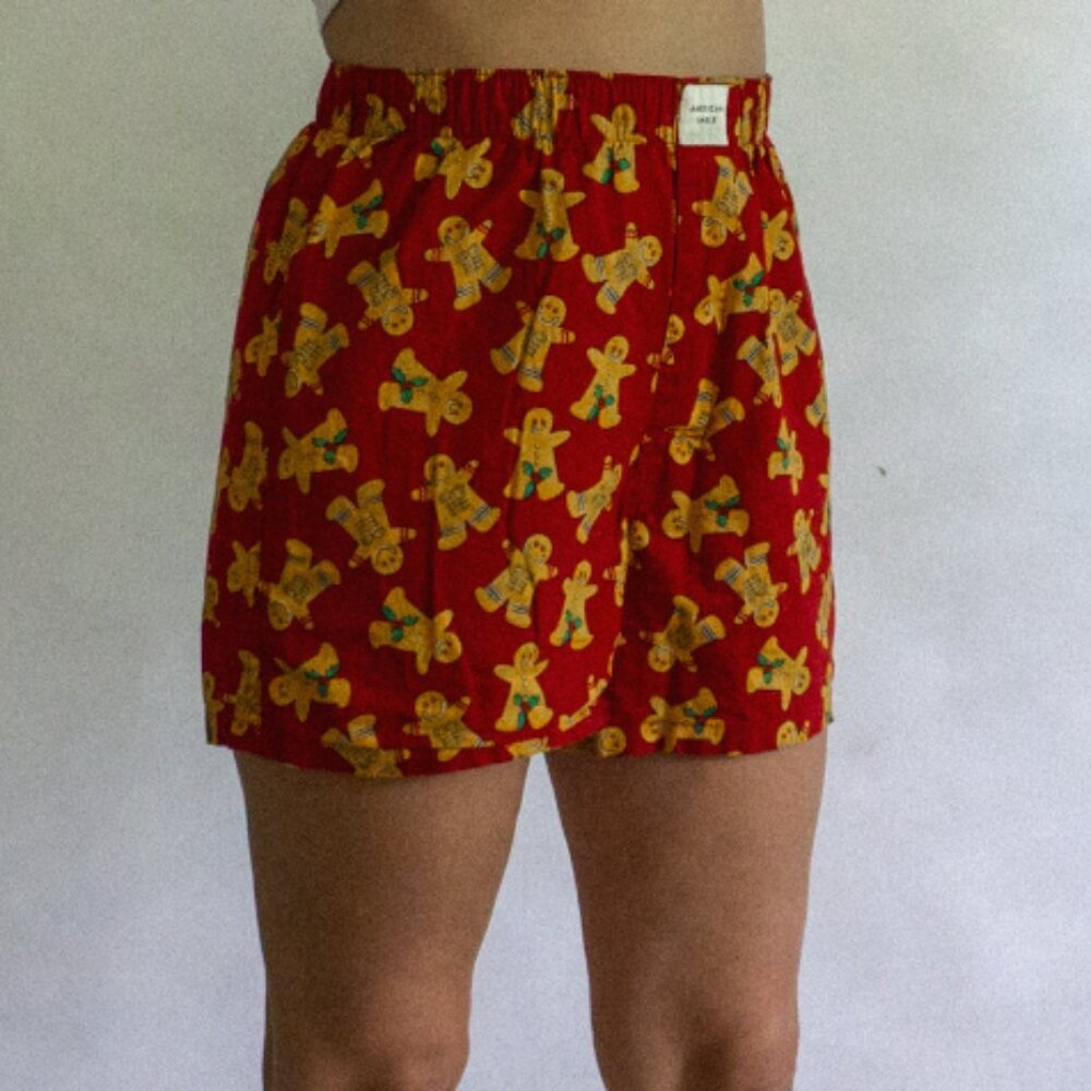 American Eagle Boxers Gingerbread Cookie Red Yellow Size S/P